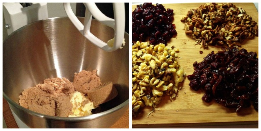 prepping cookie batter