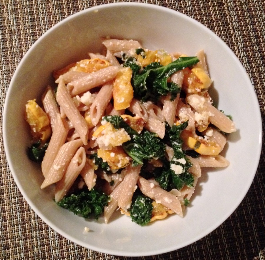 pasta with squash and kale